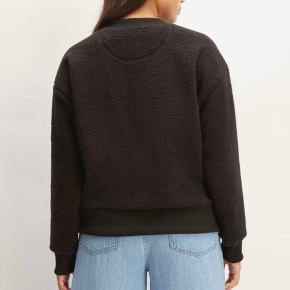 NWT Everlane The ReNew Fleece Oversized Crew Black Pullover - Small - Picture 2 of 4